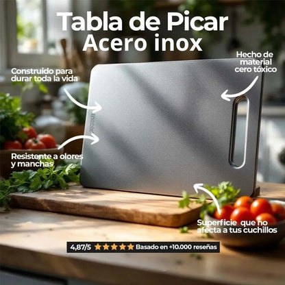 TitanCut™ Tabla de Acero Inoxidable Para Cortar (no más microplasticos)