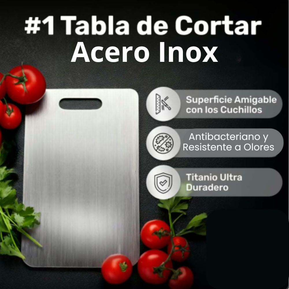 TitanCut™ Tabla de Acero Inoxidable Para Cortar (no más microplasticos)