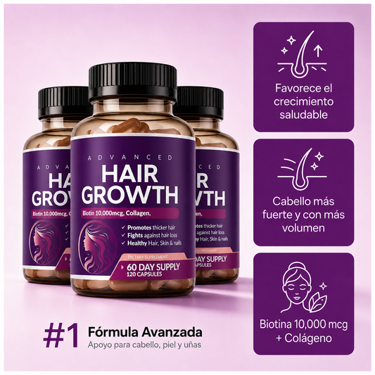 2x1 Hair Growth™ - Vitaminas para crecimiento y fortalecimiento del cabello