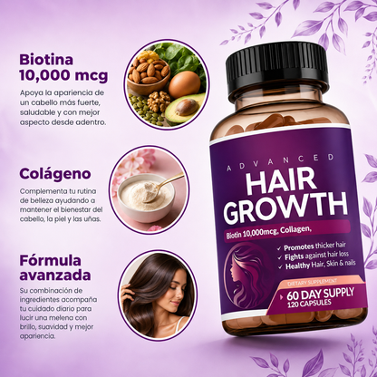 2x1 Hair Growth® Vitamina para cabello con Biotina x 60 cápsulas
