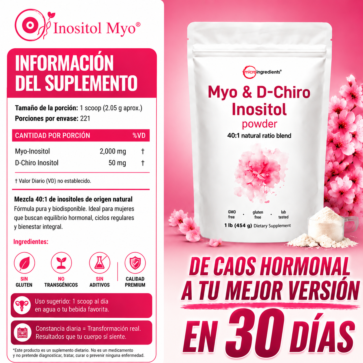 Inositol Myo & D-Chiro™ – Recupera el Control de tu Ciclo