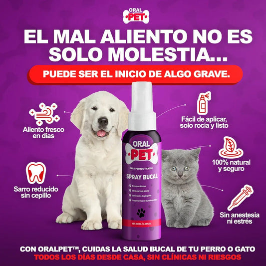 2x1 OralPet® spray de Salud Dental Perros y Gatos